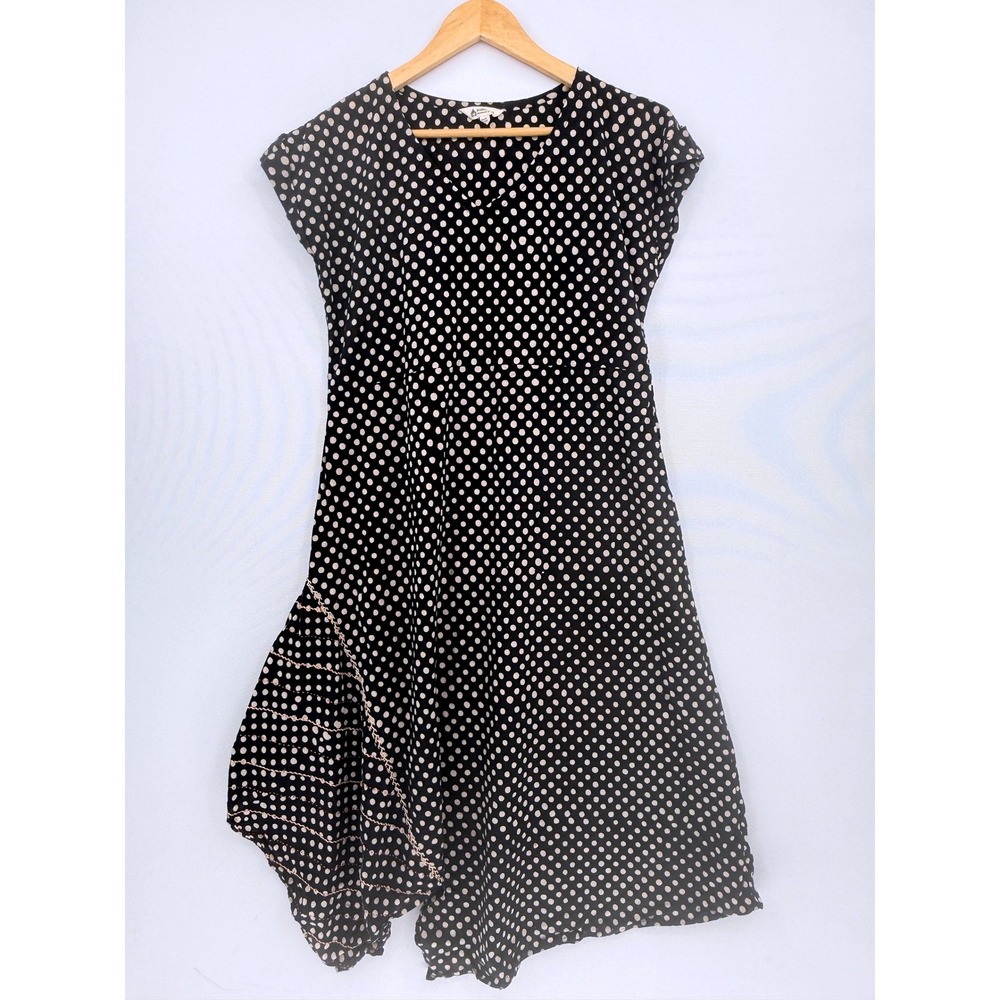 Marketplace Handwork of India Dress Women Small Polka Dot Boho Artisan Lagenlook
